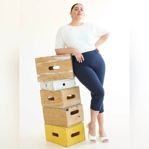 BNWT High waisted Slim fit Crop Dress Pants - Picture 2 of 9